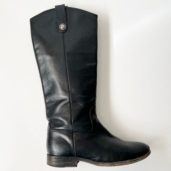 Frye‎ Knee High Riding Biker Boots Tall Equestrian Moto Western Black Size 6.5 B - Picture 5 of 10